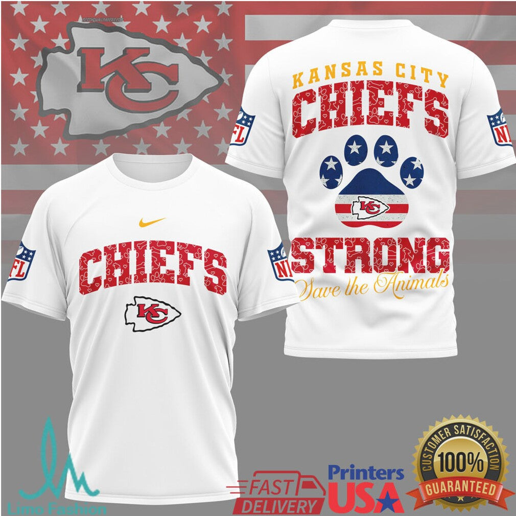 Kansas City Chiefs Official NFL Save The Animals Fan 3D Shirt - Limotees LLC