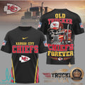 Kansas City Chiefs Old Trucker Skull Forever Graphic T Shirt - Limotees LLC