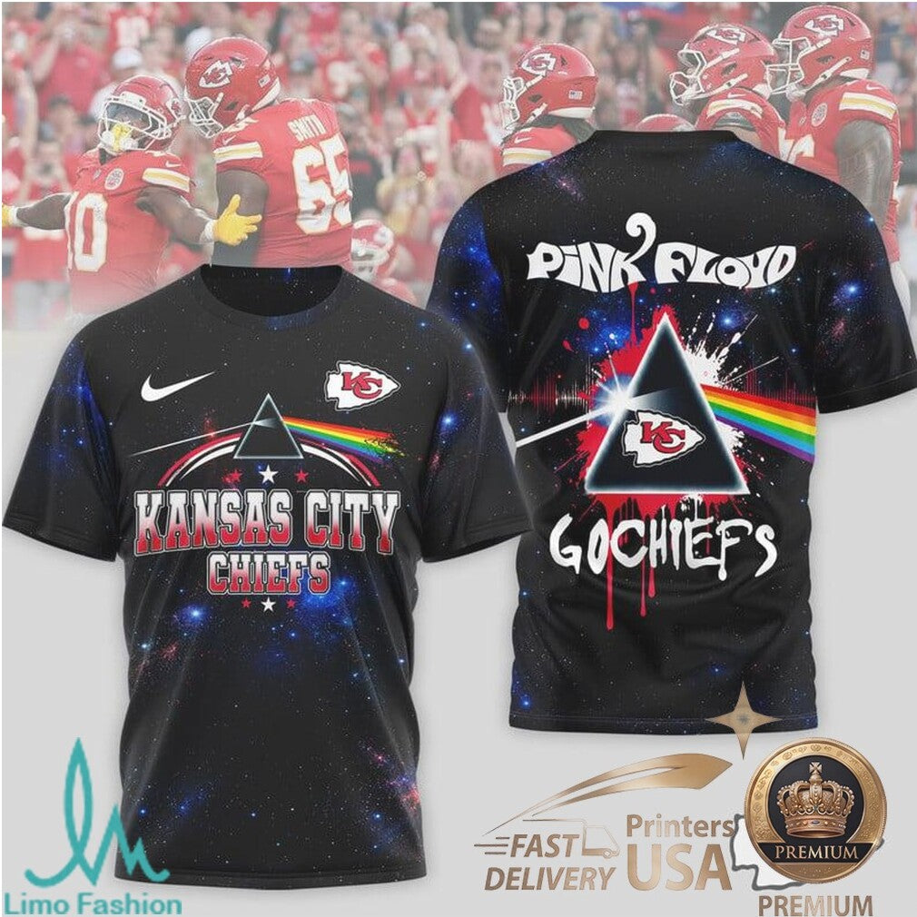 Kansas City Chiefs Pink Floyd Dark Side Of The Moon Music T Shirt - Limotees LLC