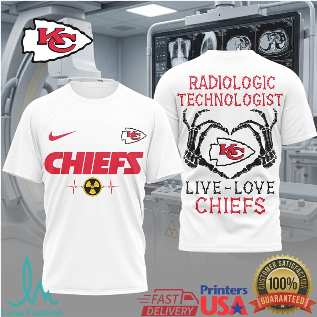 Kansas City Chiefs Radiologic Technologist T Shirt Live Love Chiefs X Ray Tech Rad Tech Gift - Limotees LLC
