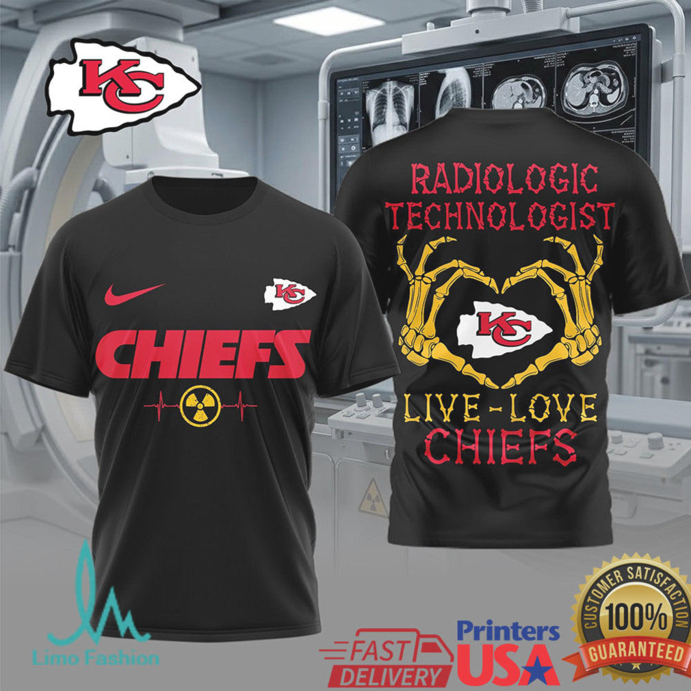 Kansas City Chiefs Radiologic Technologist T Shirt Live Love Chiefs X Ray Tech Rad Tech Gift - Limotees LLC