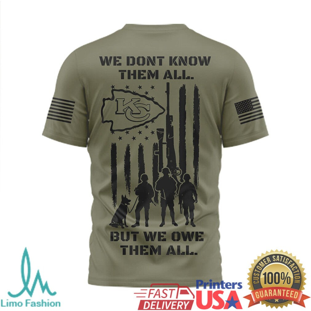 Kansas City Chiefs Salute to Service T Shirt Memorial Day Military Appreciation Remember & Honor T Shirt