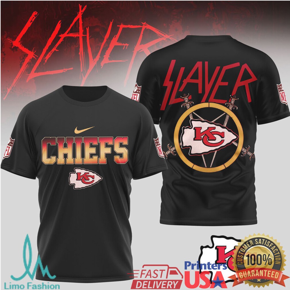 Kansas City Chiefs Slayer Band Style Nfl T Shirt - Limotees LLC