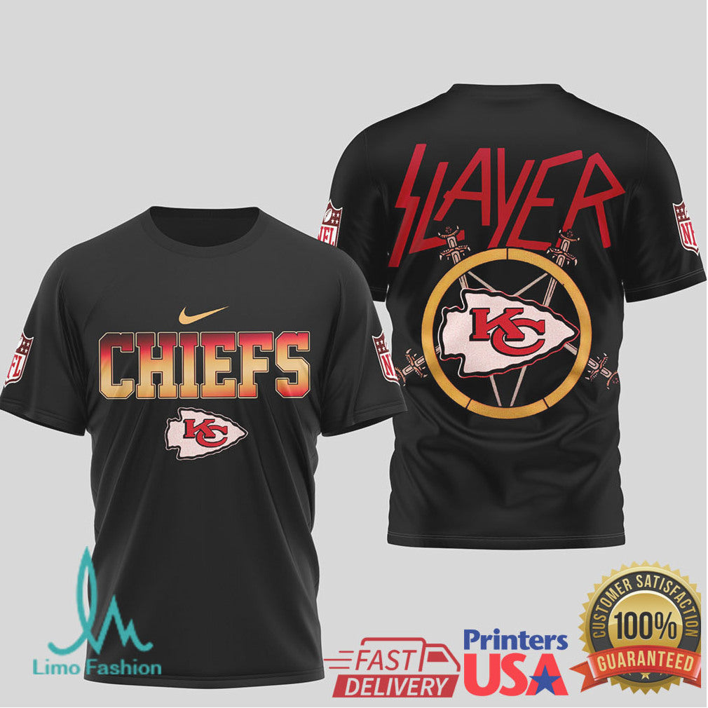 Kansas City Chiefs Slayer Band Style Nfl T Shirt - Limotees LLC