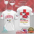 Kansas City Chiefs Snoopy Joe Cool National Blood Donor Tee - Limotees LLC