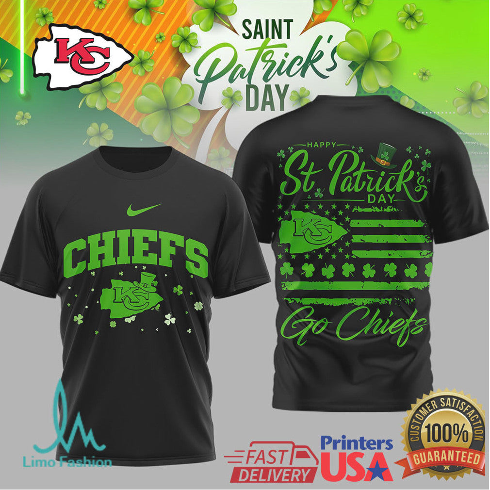 Kansas City Chiefs St. Patrick'S Day Irish Pride Lucky Clover Tshirt - Limotees LLC
