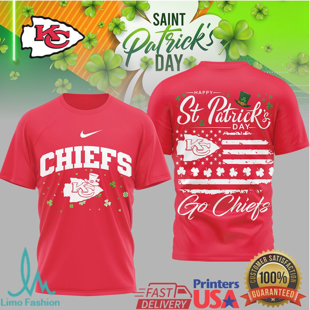 Kansas City Chiefs St. Patrick'S Day Irish Pride Lucky Clover Tshirt - Limotees LLC