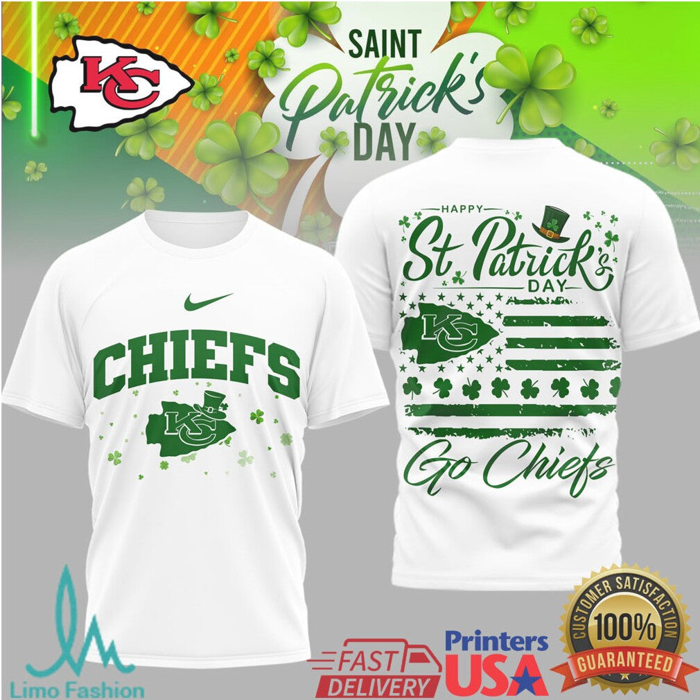 Kansas City Chiefs St. Patrick'S Day Irish Pride Lucky Clover Tshirt - Limotees LLC