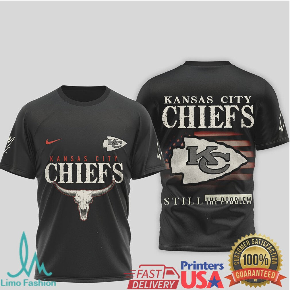 Kansas City Chiefs Vintage Western Skull T Shirt Still The Problem Gear - Limotees LLC