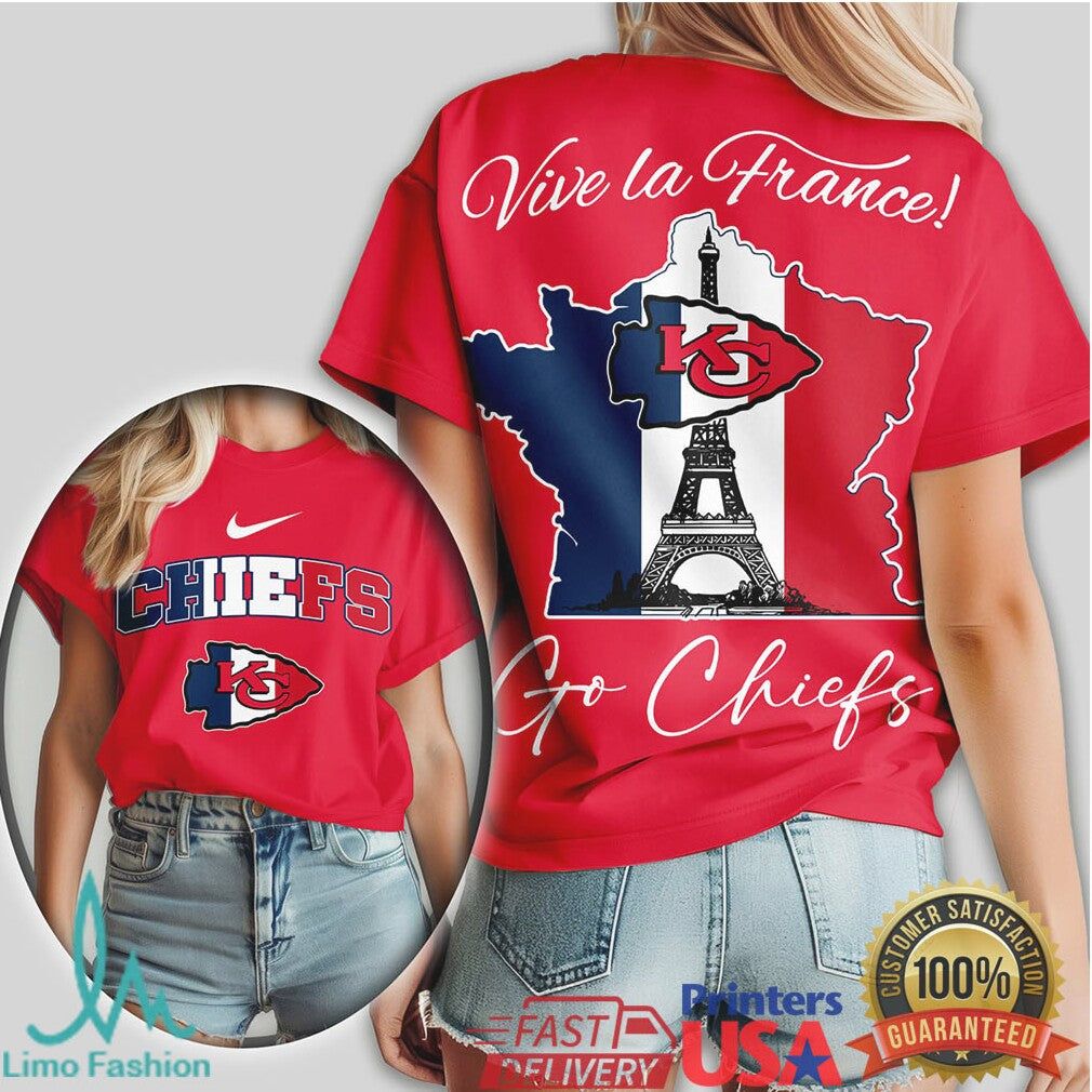 Kansas City Chiefs “Vive la France” Paris Eiffel Tower Tour T Shirt