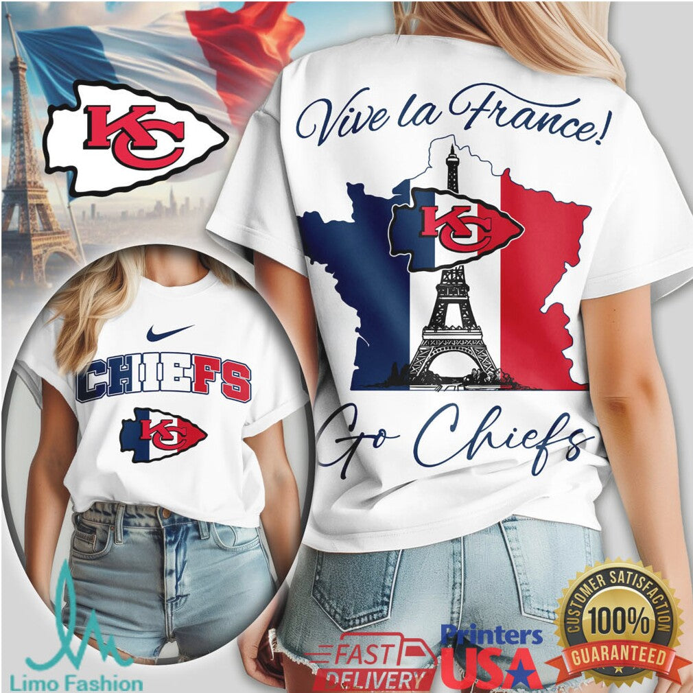 Kansas City Chiefs “Vive la France” Paris Eiffel Tower Tour T Shirt