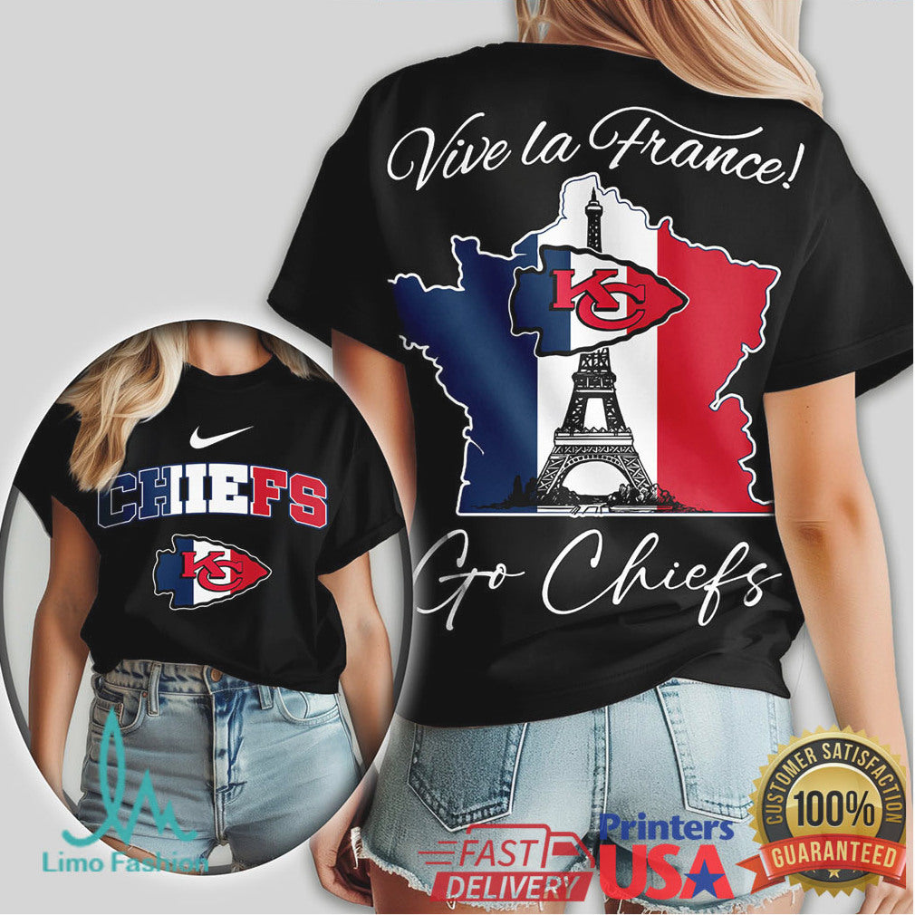 Kansas City Chiefs “Vive la France” Paris Eiffel Tower Tour T Shirt