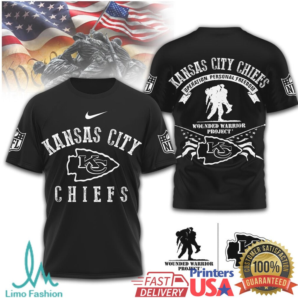 Kansas City Chiefs Wounded Warrior Project Freedom Graphic T Shirt - Limotees LLC