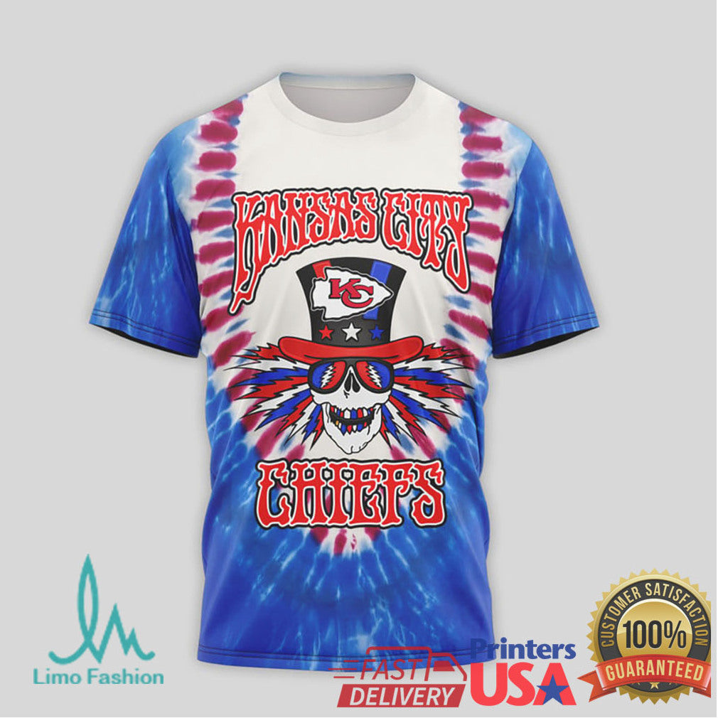 Kansas City Chiefs x Grateful Dead Tie Dye T Shirt - Limotees LLC