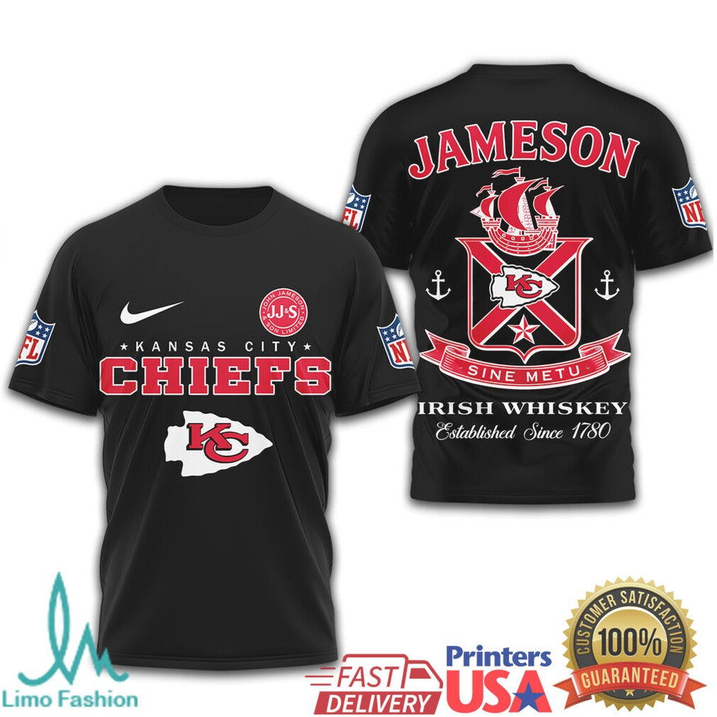 Kansas City Chiefs x Jameson Irish Whiskey Sine Metu Graphic T Shirt - Limotees LLC