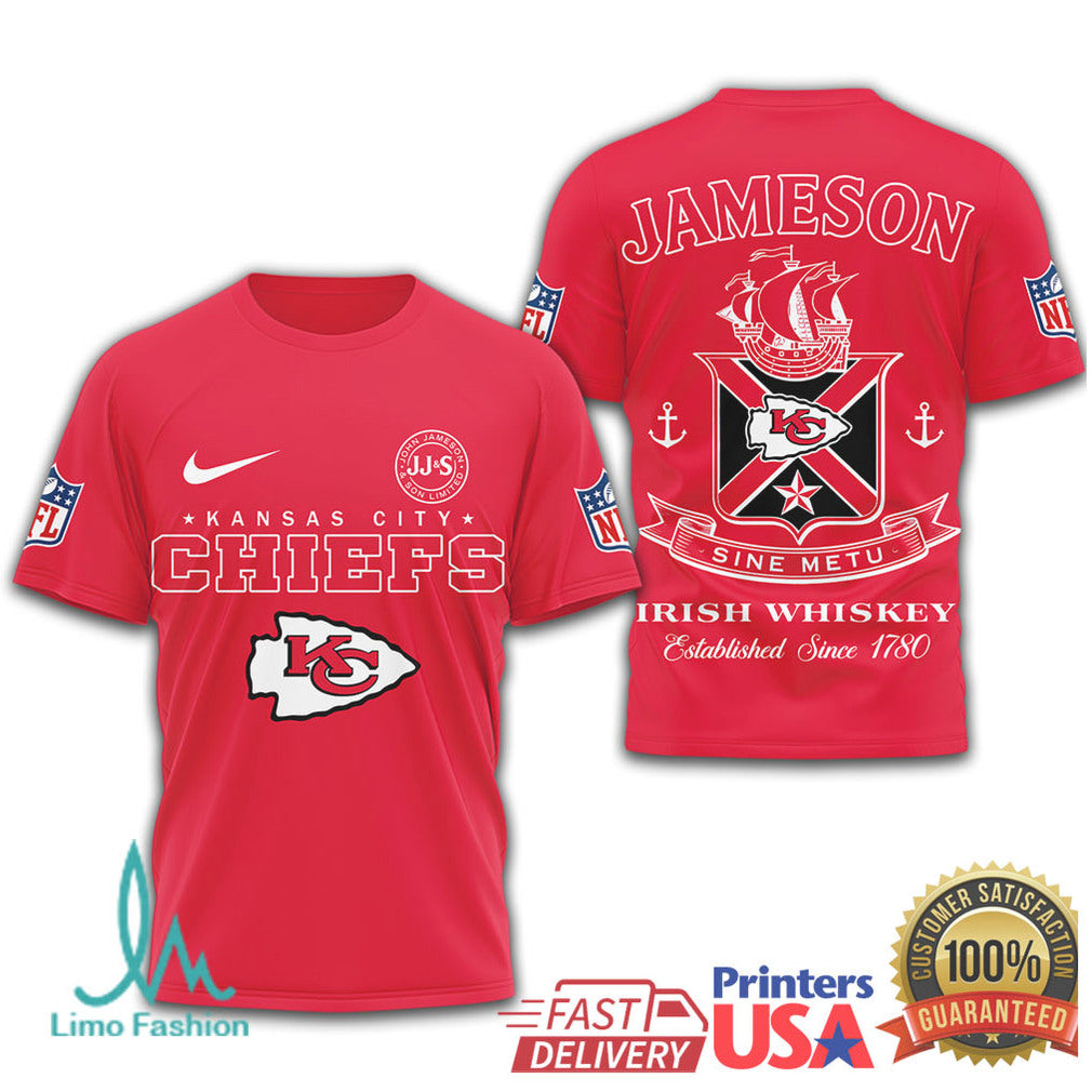 Kansas City Chiefs x Jameson Irish Whiskey Sine Metu Graphic T Shirt - Limotees LLC