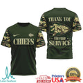 Kansas City ChiefsOfficial NFL Camouflage Thank You For Service 3D Shirt - Limotees LLC