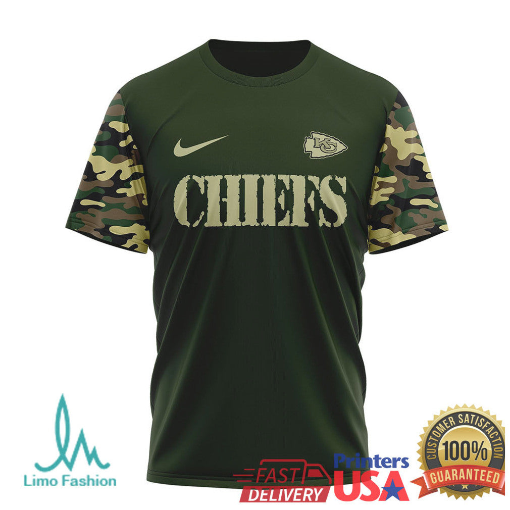 Kansas City ChiefsOfficial NFL Camouflage Thank You For Service 3D Shirt - Limotees LLC