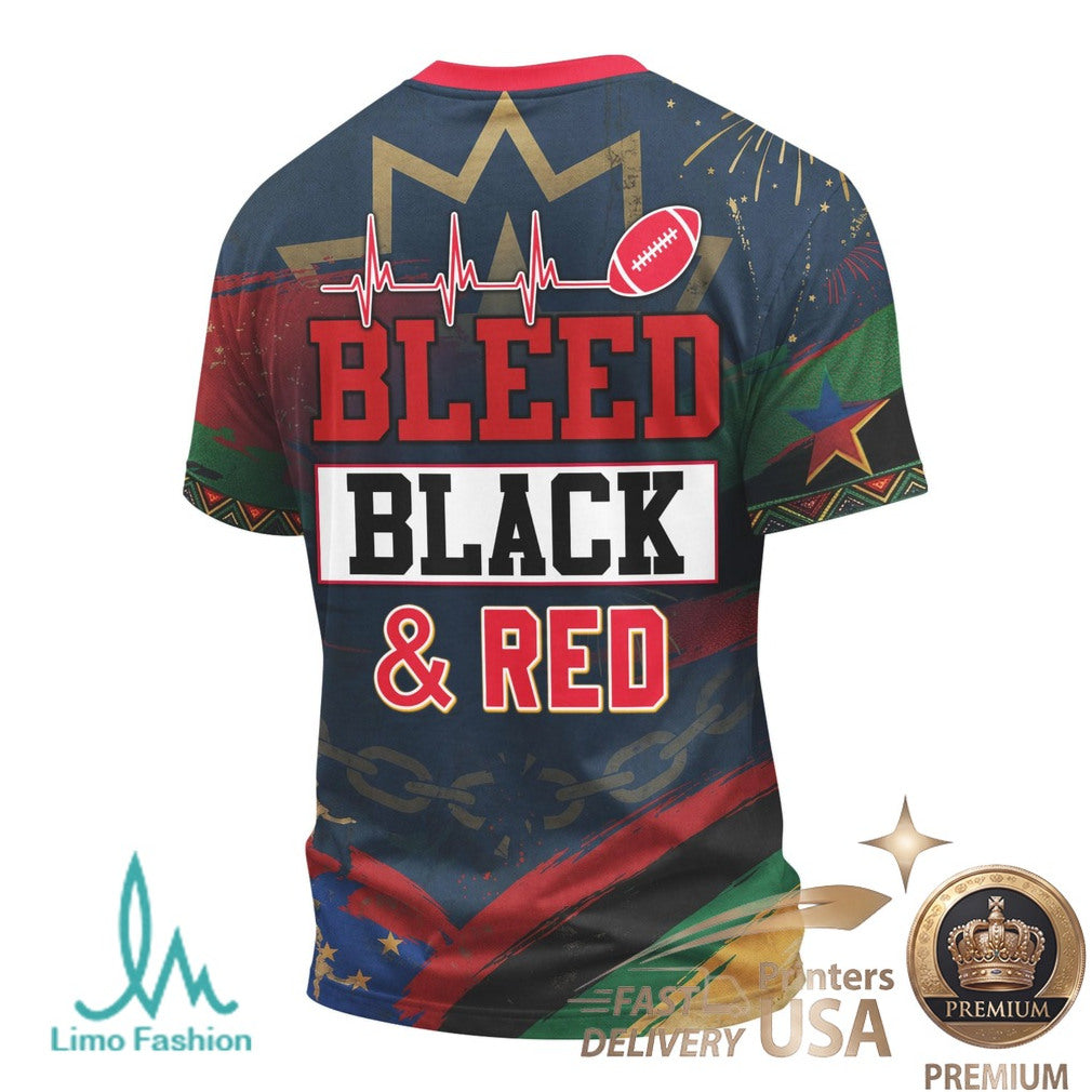 Kansas City Football Juneteenth Freedom Day Bleed Red T Shirt - Limotees LLC