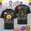 Kansas City Royals Autism Awareness T Shirt MLB It's OK To Be Different T Shirt - Limotees LLC