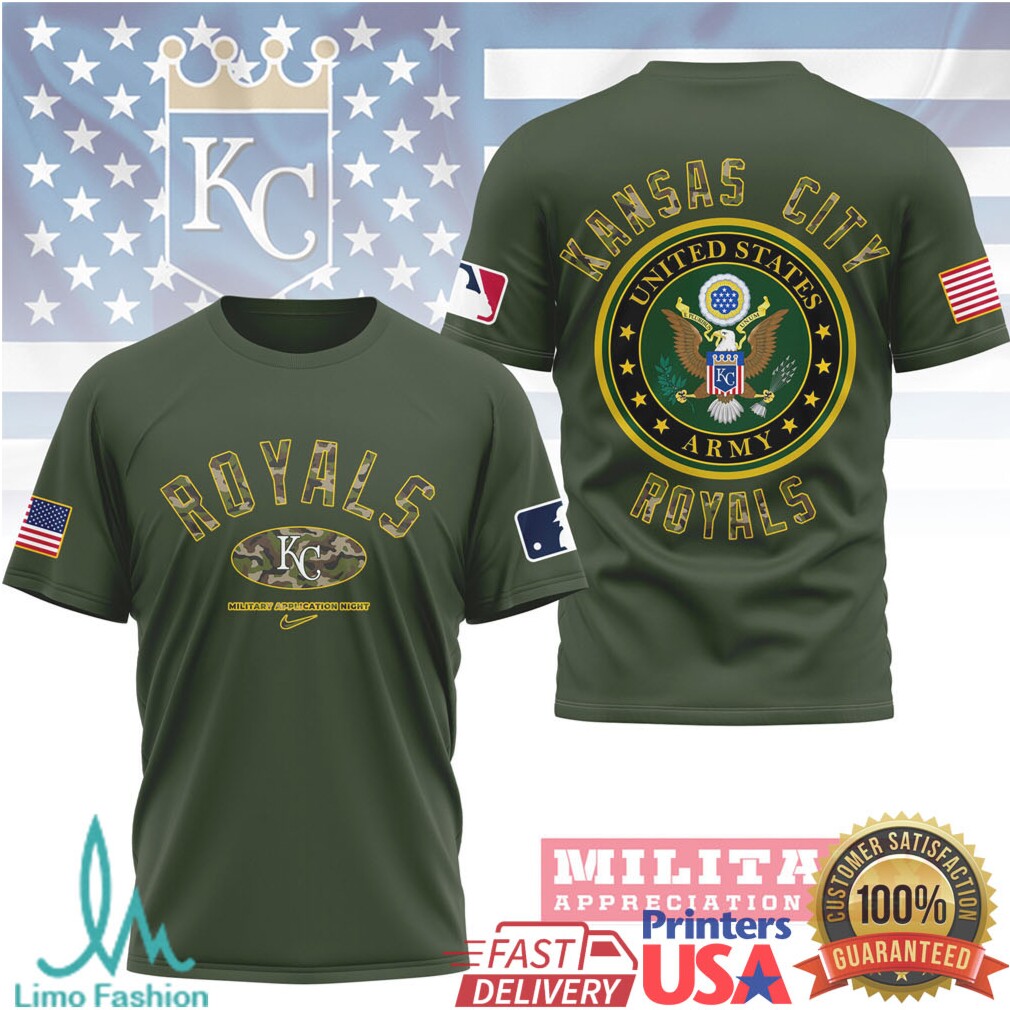 Kansas City Royals U.S. Army Military Appreciation Night Olive T Shirt - Limotees LLC