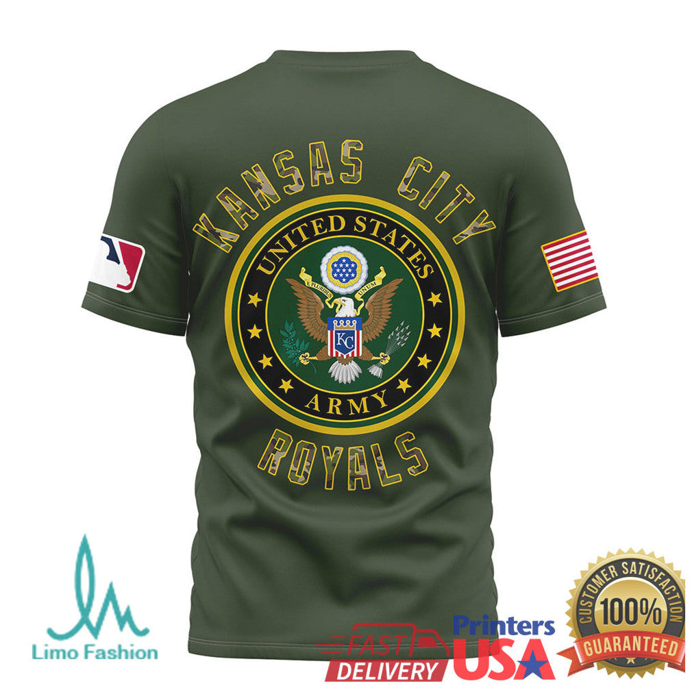Kansas City Royals U.S. Army Military Appreciation Night Olive T Shirt - Limotees LLC