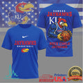 Kansas Jayhawks Basketball “Rock Chalk Jayhawk” Mascot Tee - Limotees LLC