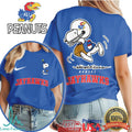 Kansas Jayhawks Snoopy Peanuts Football Fan Graphic T Shirt - Limotees LLC