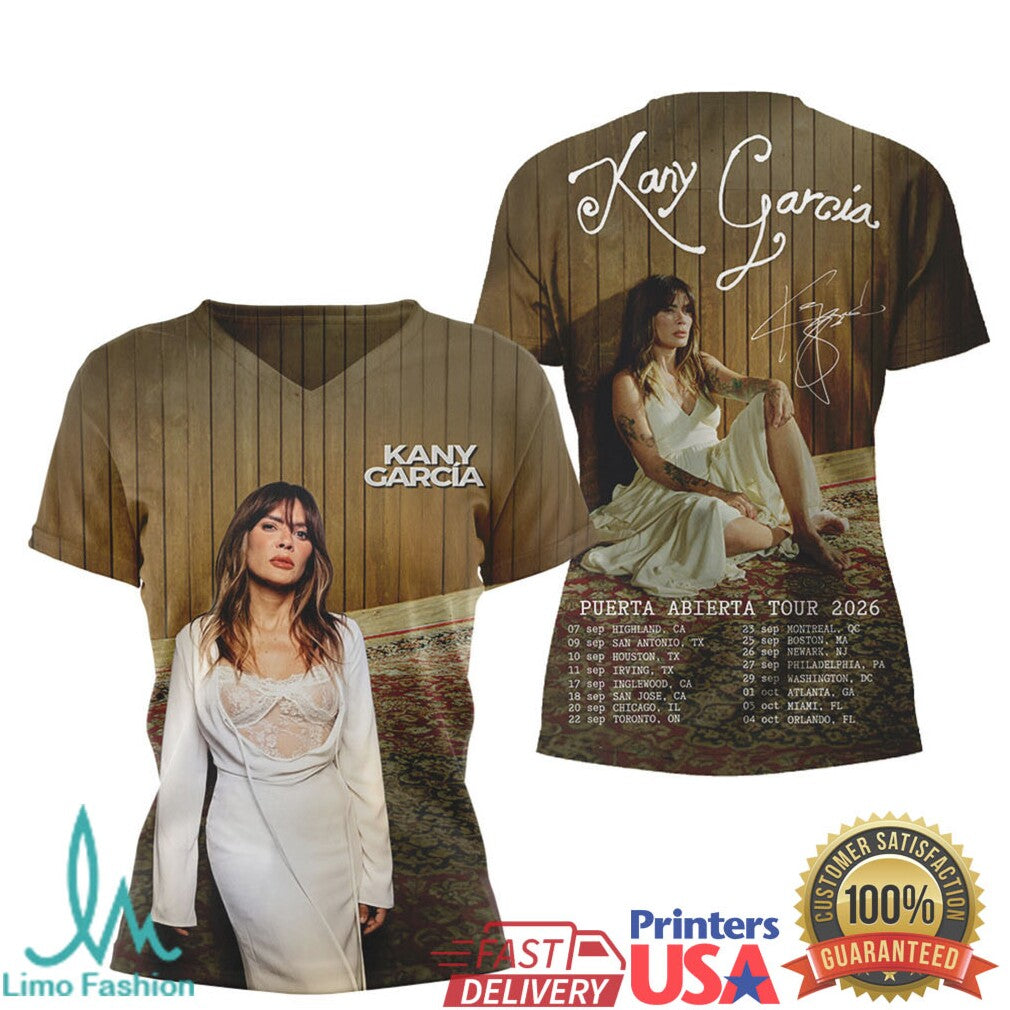 Kany Garcia Puerta Abierta Tour 2026 Wood Print Aesthetic Apparel T Shirt