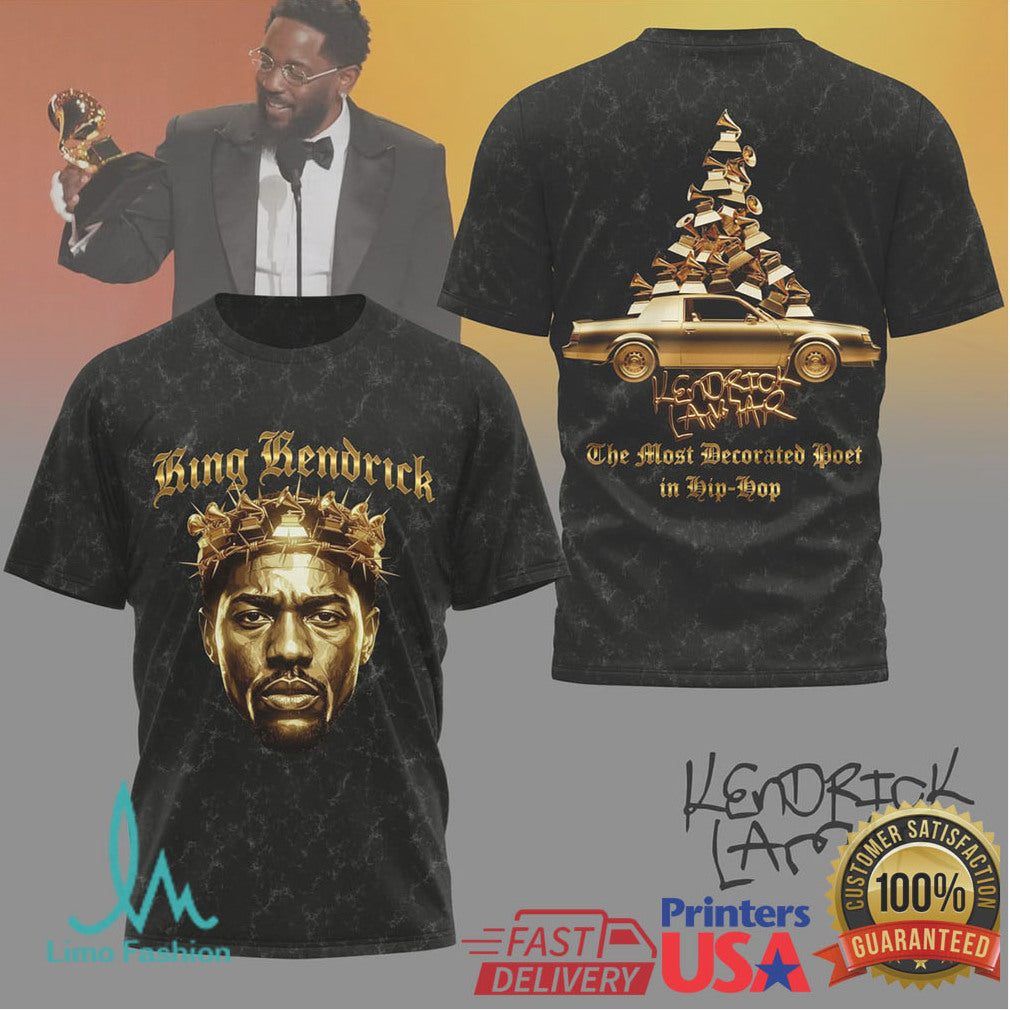 Kendrick Lamar “The Most Decorated Poet” King Kendrick Hip Hop Tee - Limotees LLC