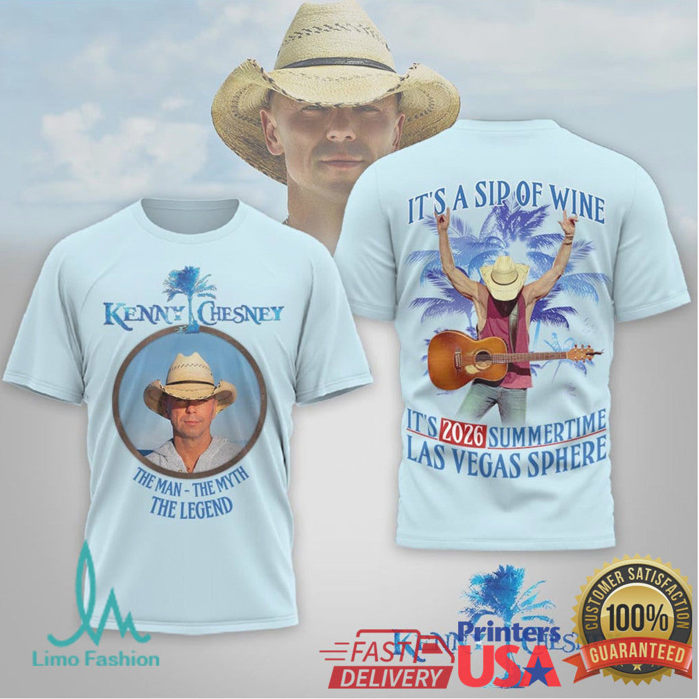 Kenny Chesney 2026 Summertime Las Vegas Sphere Sip Of Wine Tour T Shirt - Limotees LLC