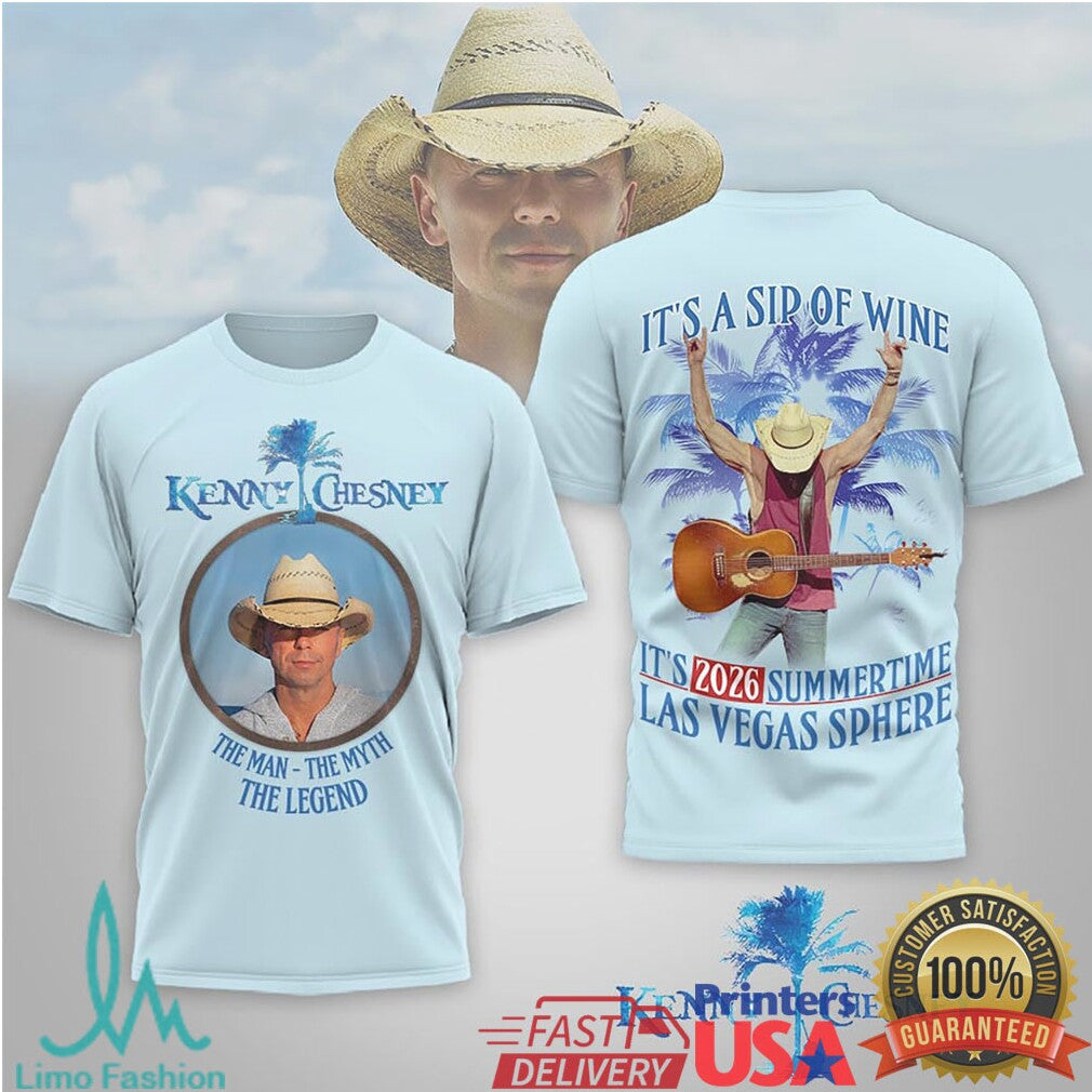Kenny Chesney 2026 Summertime Las Vegas Sphere Sip Of Wine Tour T Shirt - Limotees LLC