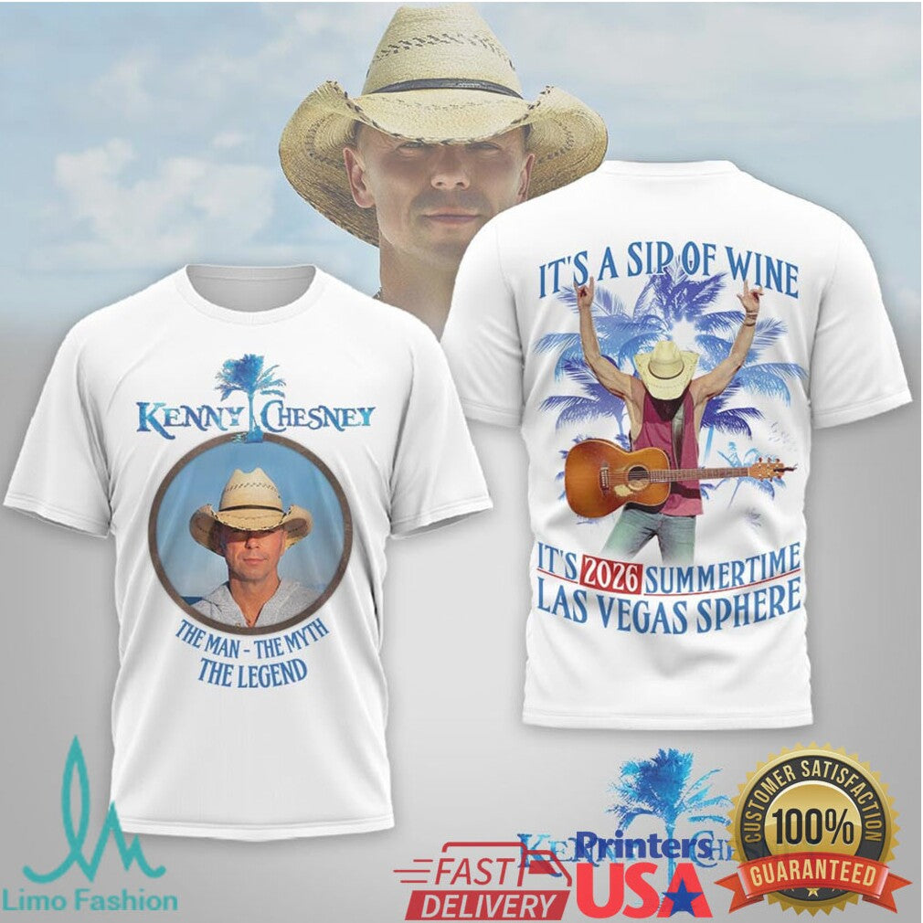 Kenny Chesney 2026 Summertime Las Vegas Sphere Sip Of Wine Tour T Shirt - Limotees LLC