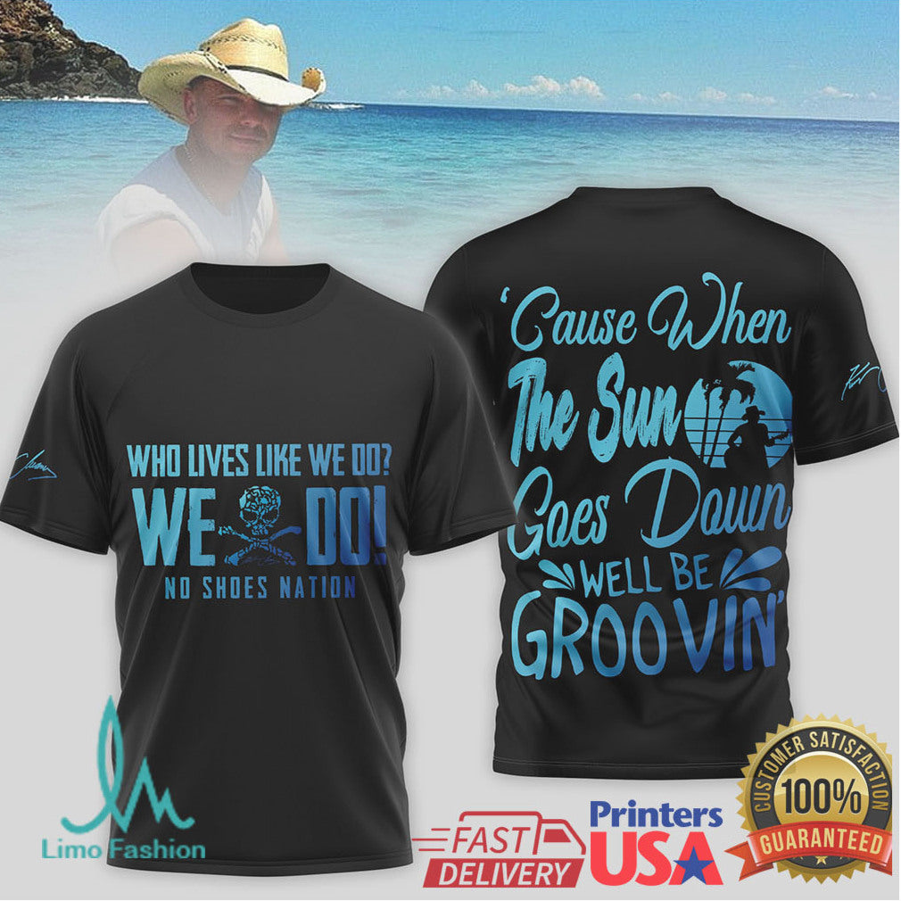 Kenny Chesney No Shoes Nation Blue Sun Groovin T Shirt - Limotees LLC