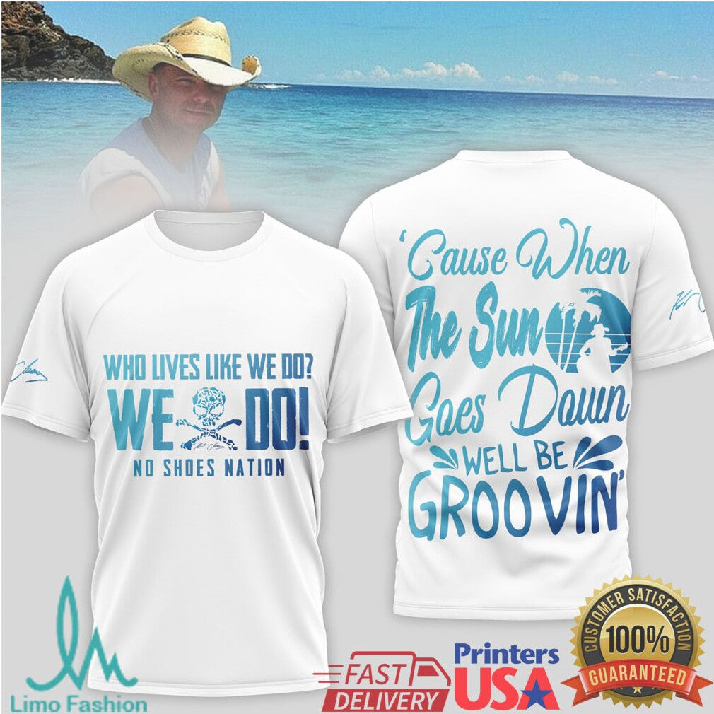 Kenny Chesney No Shoes Nation Blue Sun Groovin T Shirt - Limotees LLC