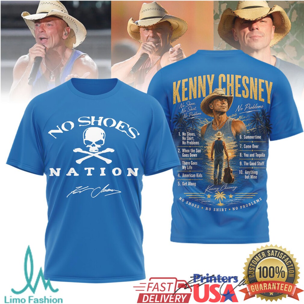 Kenny Chesney No Shoes Nation Tour 2026 Blue T Shirt - Limotees LLC