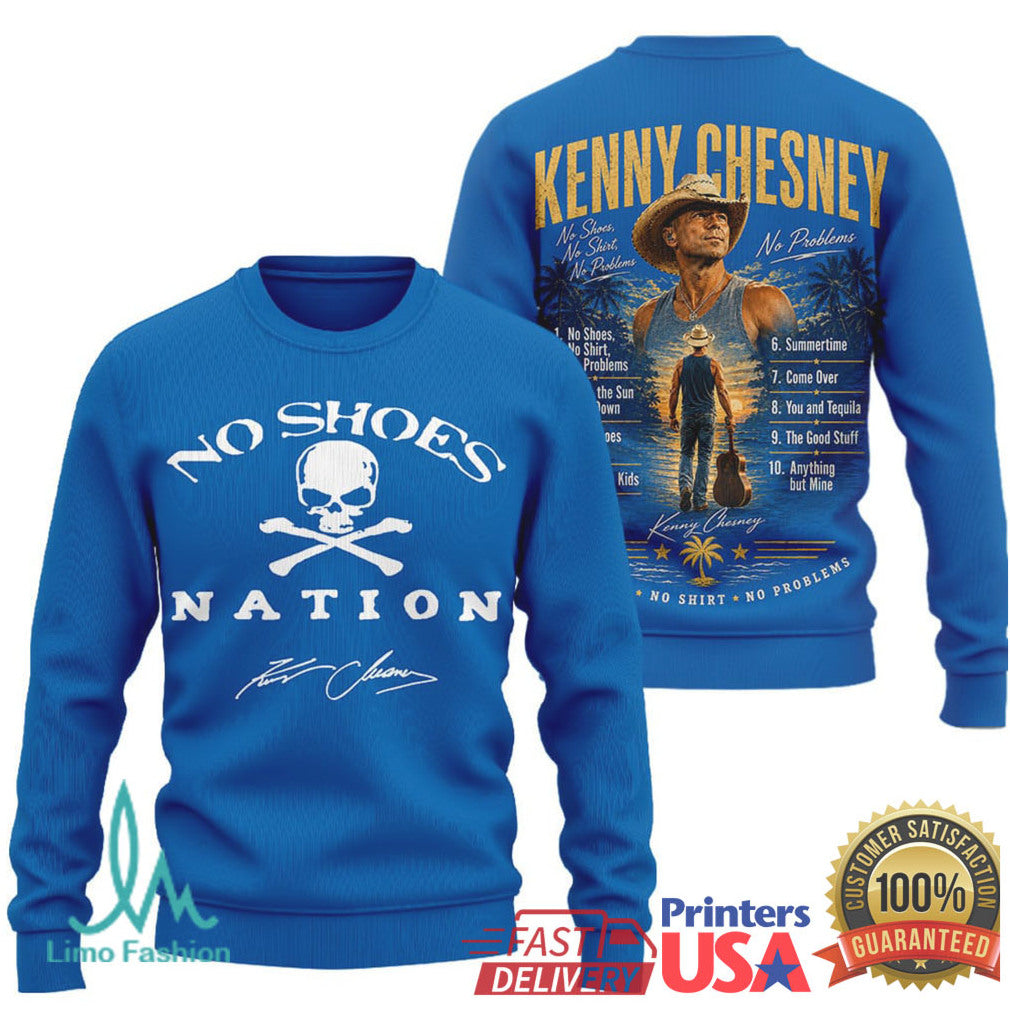 Kenny Chesney No Shoes Nation Tour 2026 Blue T Shirt - Limotees LLC