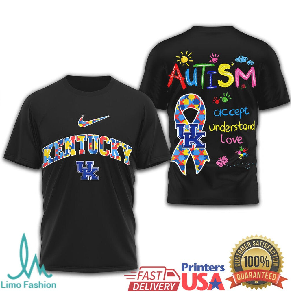 Kentucky Wildcats Autism Awareness Accept Understand Love T Shirt - Limotees LLC