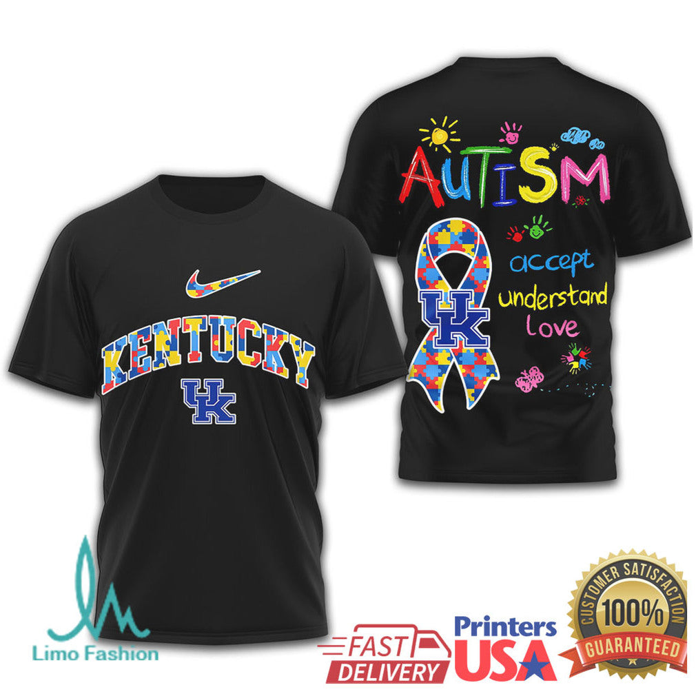 Kentucky Wildcats Autism Awareness Accept Understand Love T Shirt - Limotees LLC