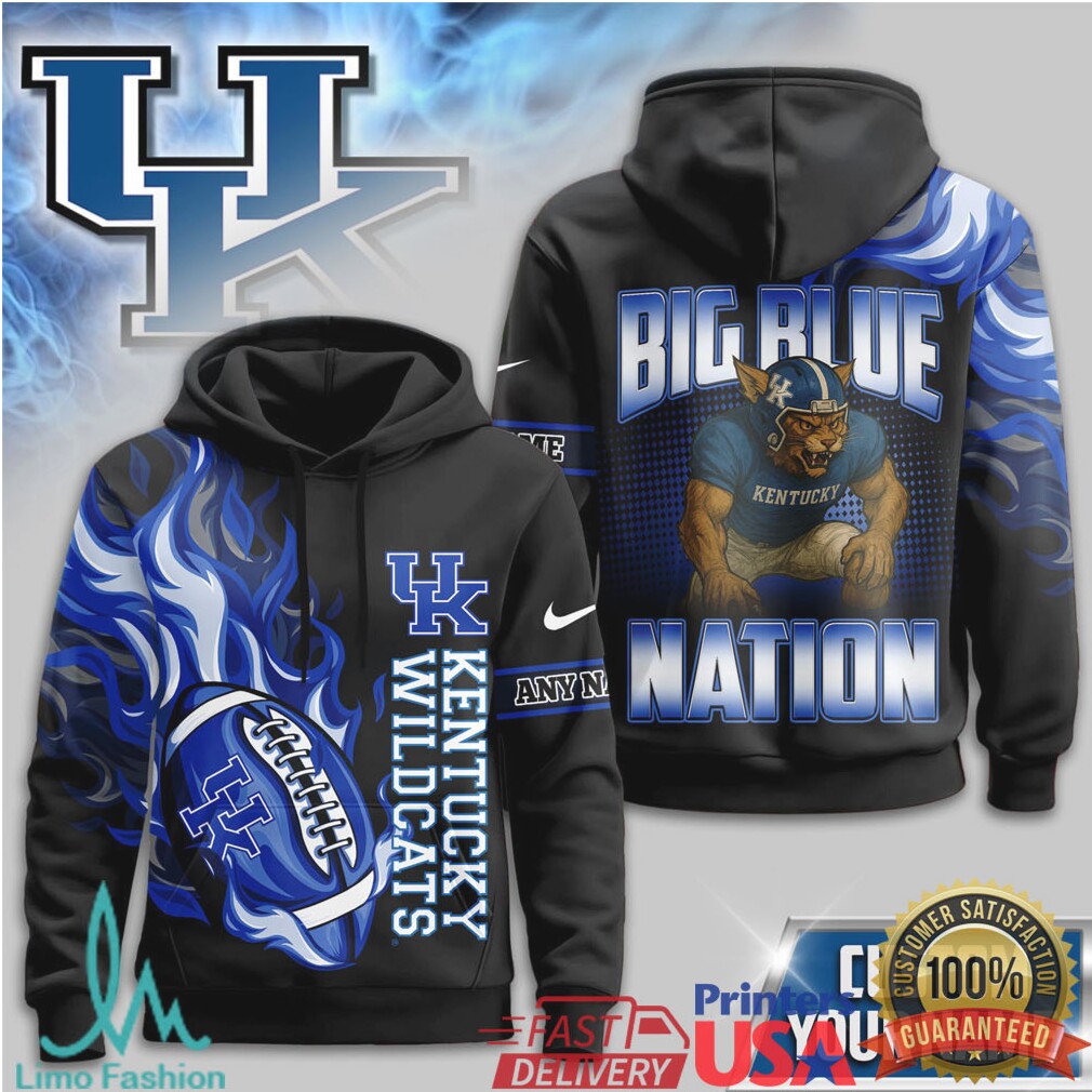 Kentucky Wildcats Big Blue Nation Custom Name 3D T Shirt - Limotees LLC