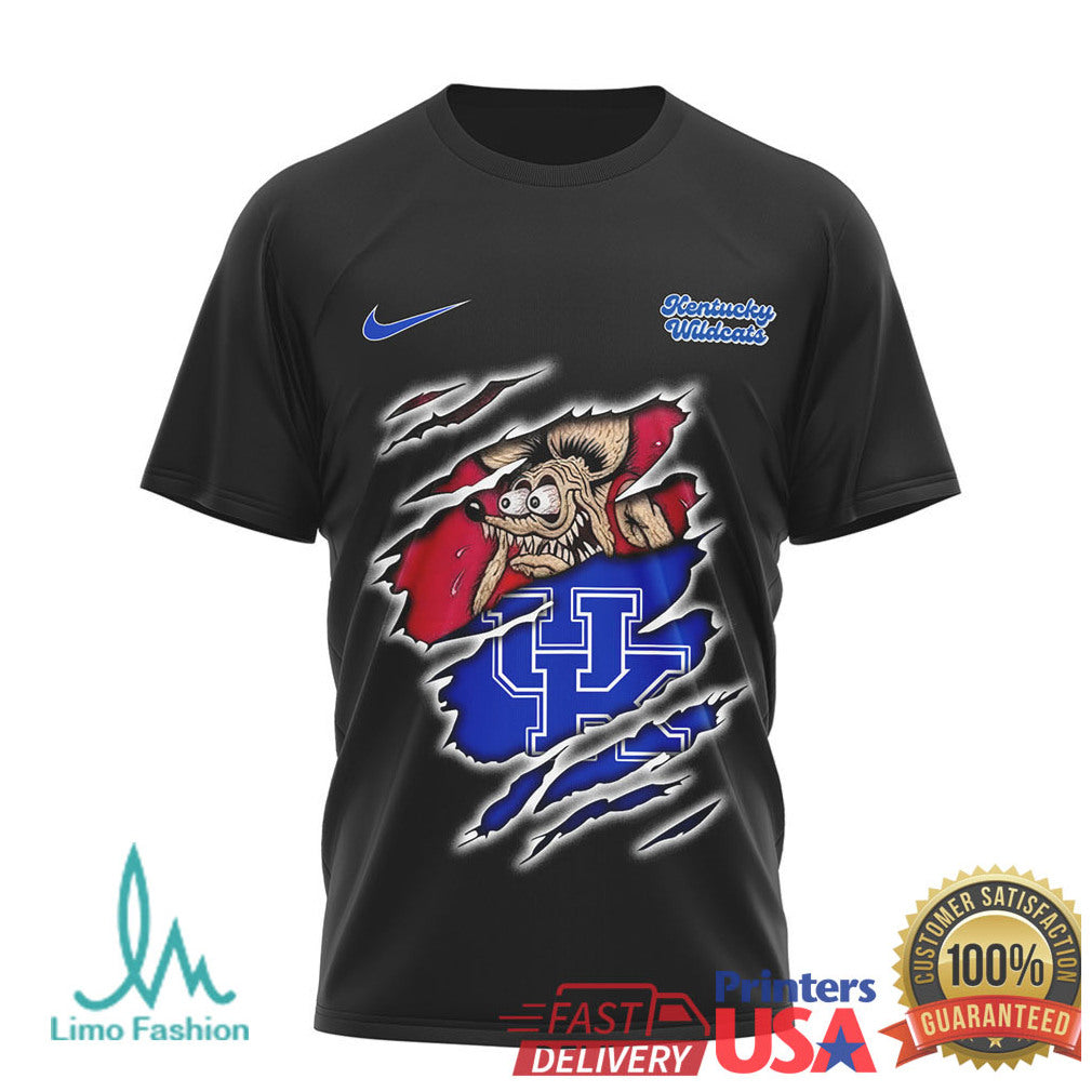 Kentucky Wildcats Custom Rat Fink Graphic T Shirt Built To Play - Limotees LLC