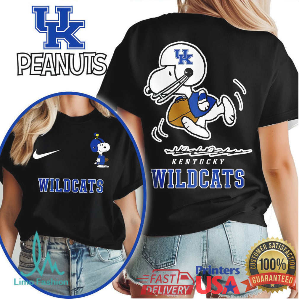 Kentucky Wildcats Snoopy Peanuts Football Fan Graphic T Shirt - Limotees LLC