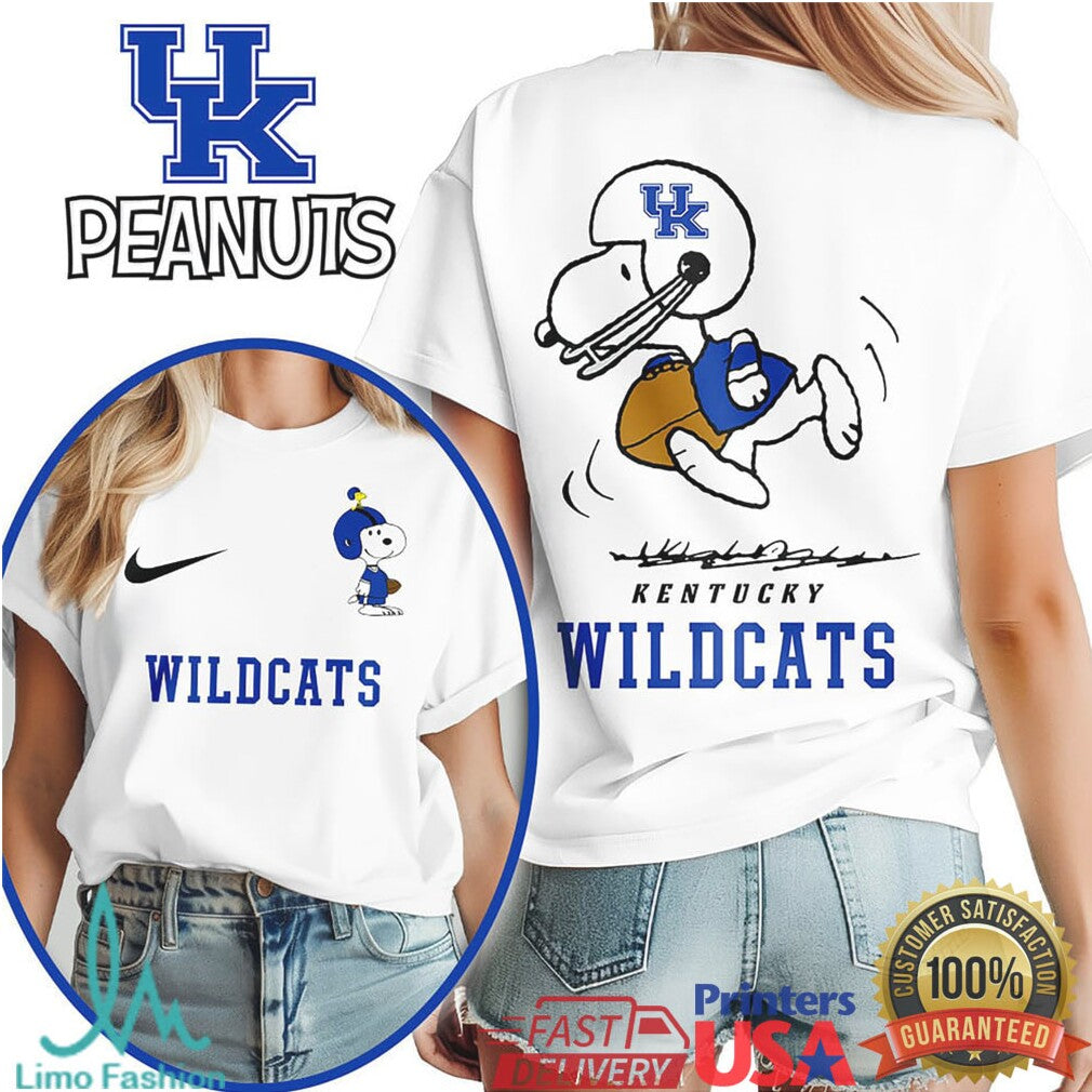 Kentucky Wildcats Snoopy Peanuts Football Fan Graphic T Shirt - Limotees LLC