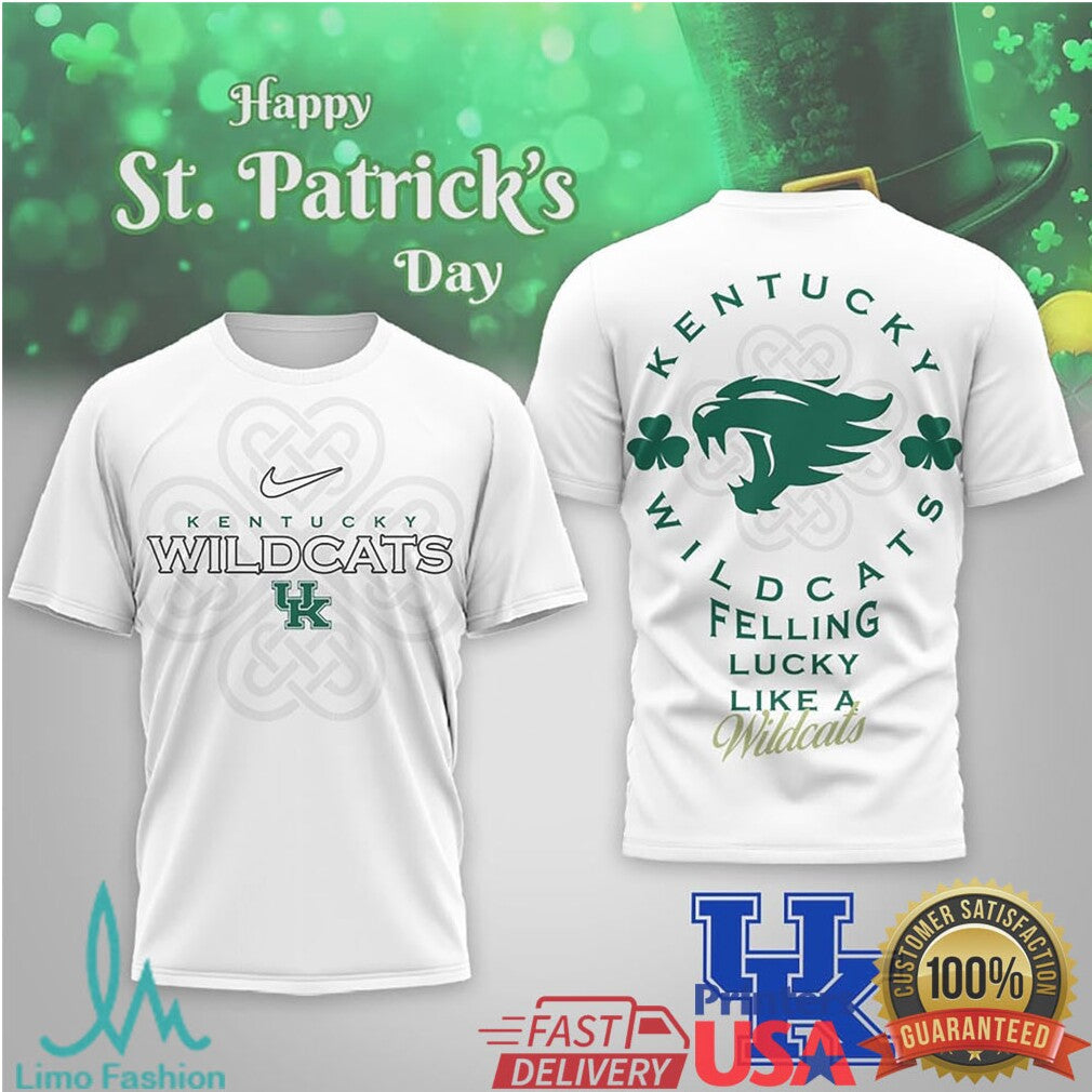 Kentucky Wildcats St. Patrick's Day Celtic Shamrock Mascot T Shirt - Limotees LLC