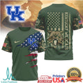 Kentucky Wildcats UK Military Camo Flag Veteran Appreciation T Shirt - Limotees LLC
