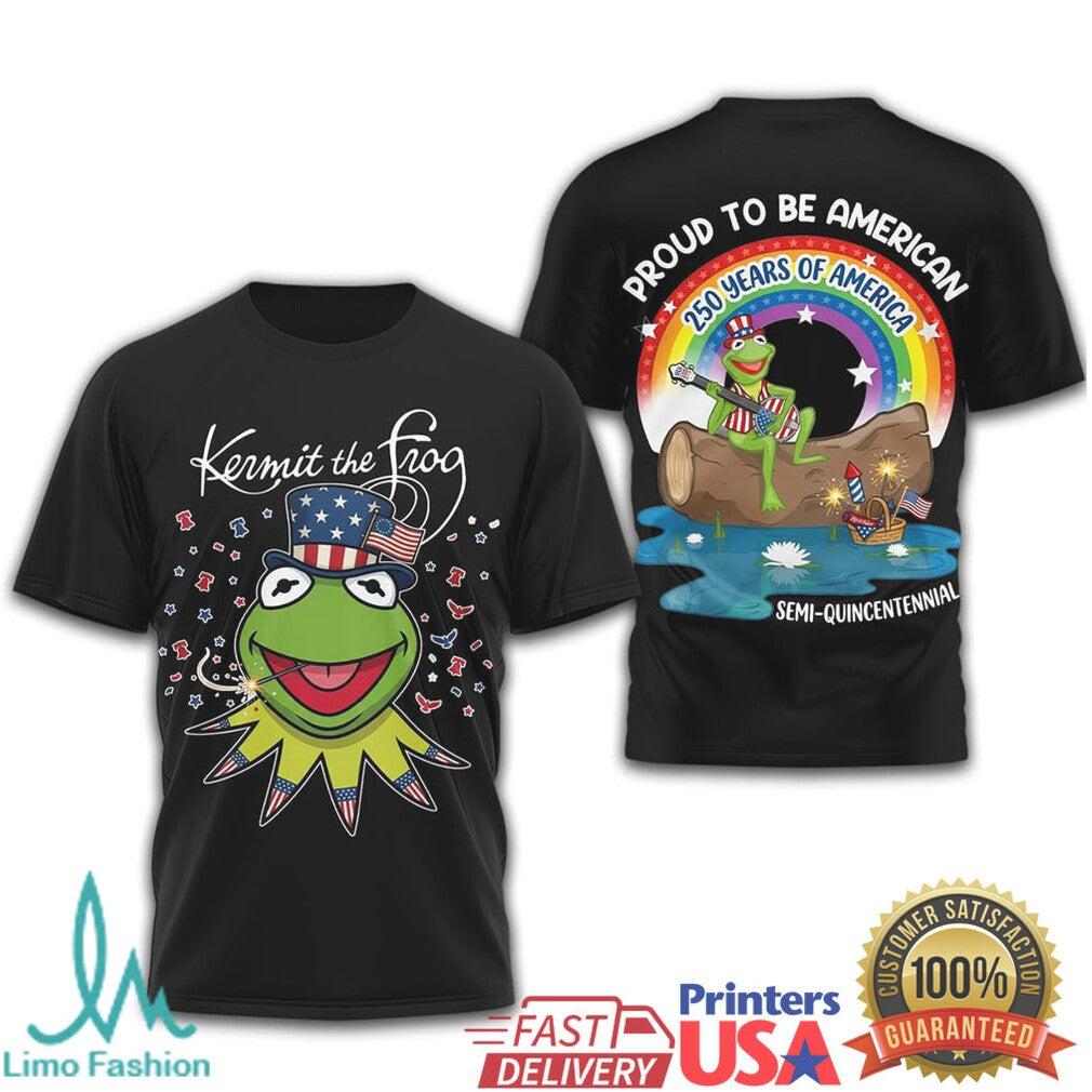 Kermit the Frog Proud to be American Semi Quincentennial T Shirt - Limotees LLC