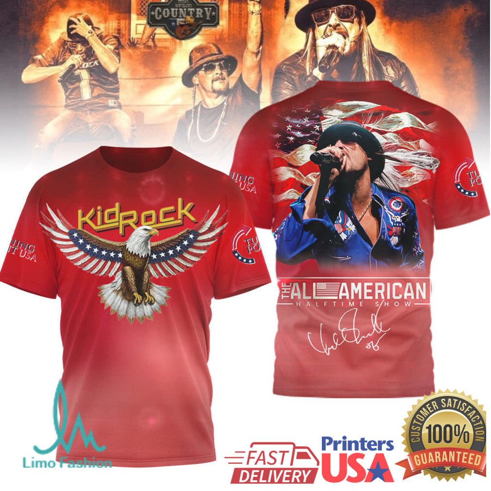 Kid Rock All American Halftime Show American Eagle Patriot T Shirt - Limotees LLC