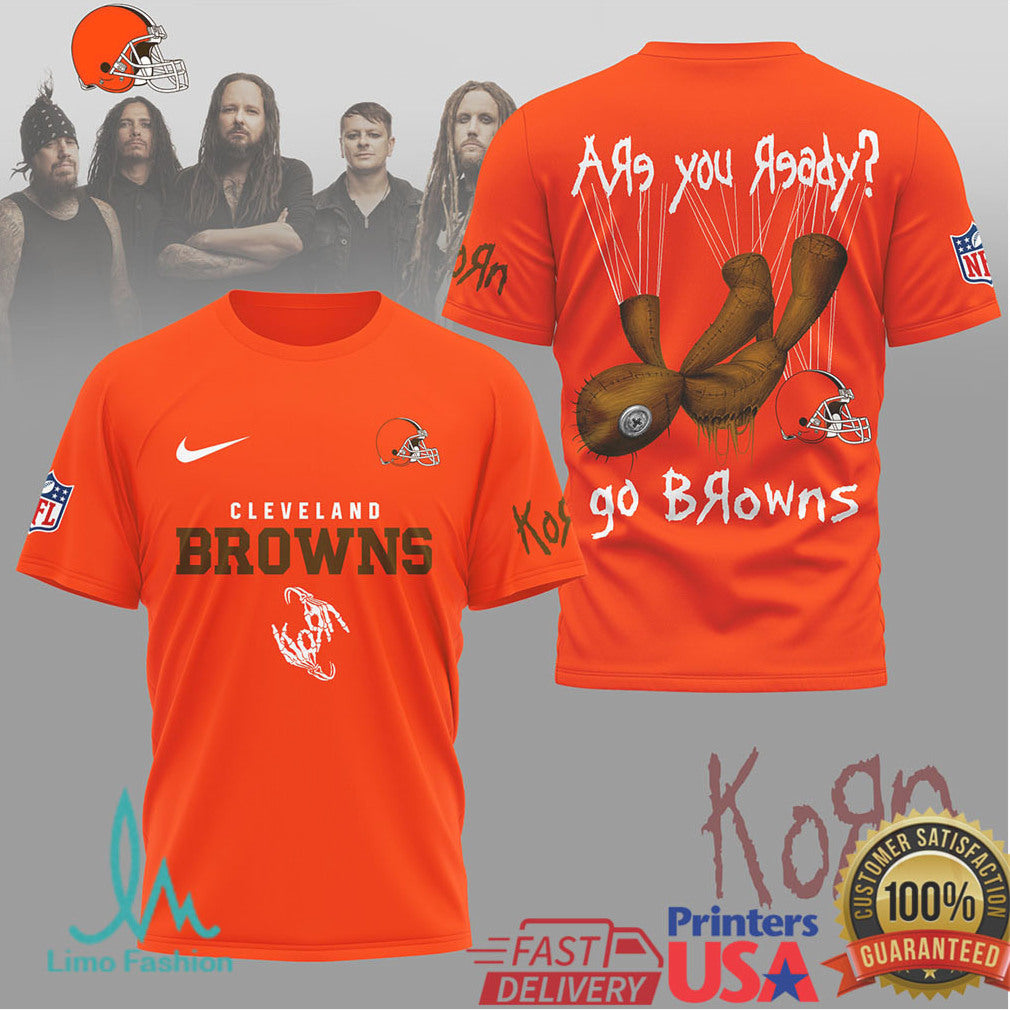 Korn x Cleveland Browns Are You Ready Voodoo Doll NFL T Shirt - Limotees LLC
