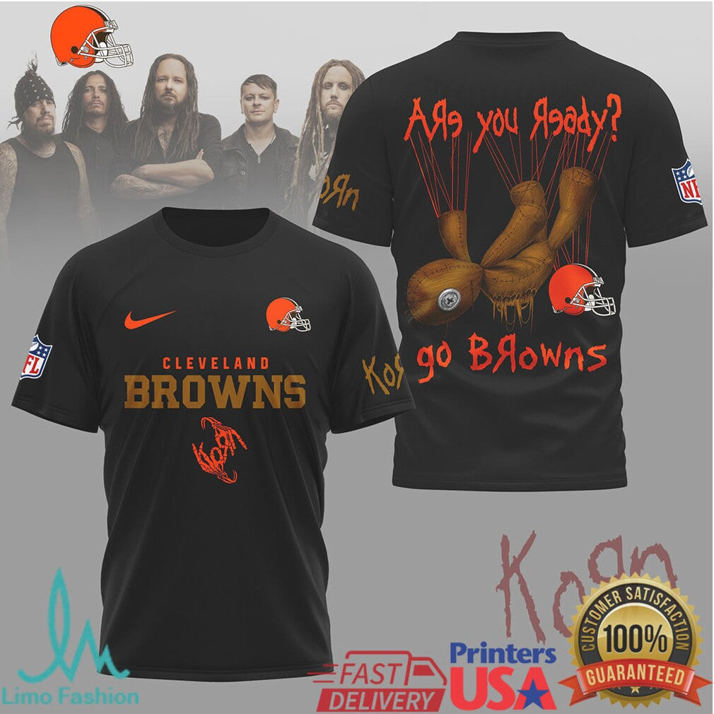 Korn x Cleveland Browns Are You Ready Voodoo Doll NFL T Shirt - Limotees LLC