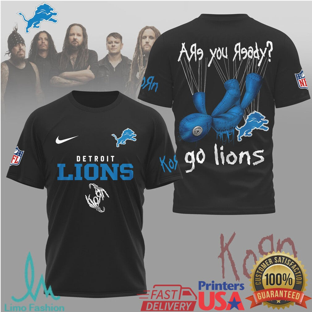 Korn x Detroit Lions “Are You Ready” Voodoo Doll NFL T Shirt - Limotees LLC